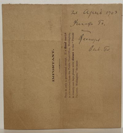ANTIQUE INVOICE: Public Trust Office 1903
