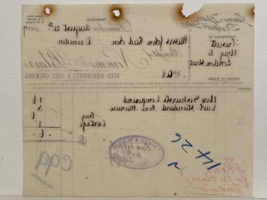 ANTIQUE INVOICE: Nimmo & Blair, Dunedin – Seed Merchants & Growers 1897