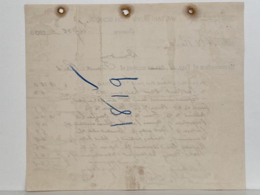 ANTIQUE INVOICE: Waitaki Boys' High School, Oamaru 1903