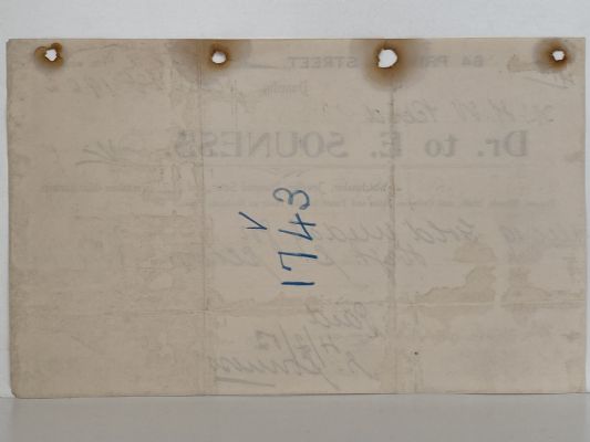 ANTIQUE INVOICE: E. Souness, Dunedin - Watchmaker, Jeweller 1902