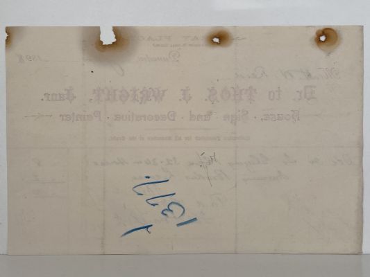 ANTIQUE INVOICE: Thos. J Wright, Junr, Dunedin – Painter and Paperhanger 1899