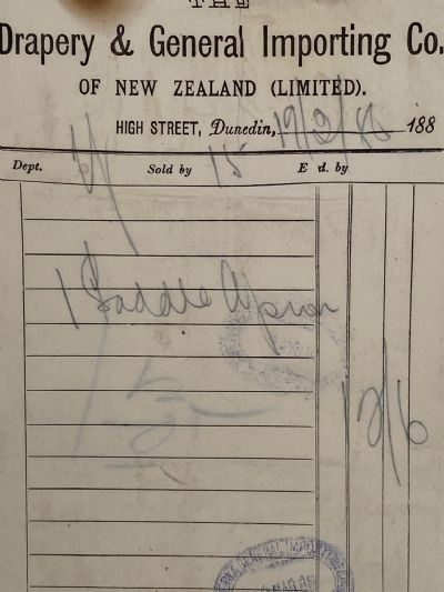 ANTIQUE INVOICE: The Drapery & General Importing Co. of New Zealand 1886 