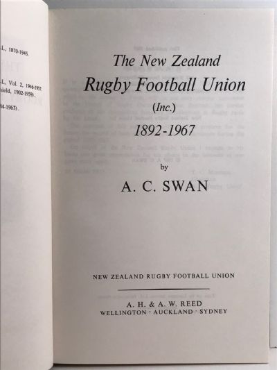 THE NEW ZEALAND RUGBY FOOTBALL UNION 1892-1967