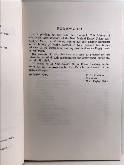 THE NEW ZEALAND RUGBY FOOTBALL UNION 1892-1967