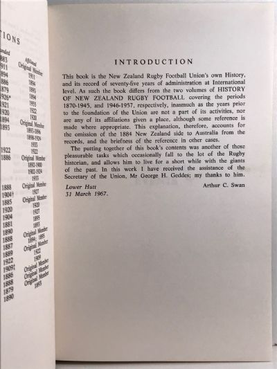 THE NEW ZEALAND RUGBY FOOTBALL UNION 1892-1967