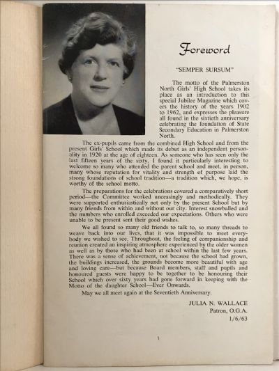 PALMERSTON NORTH GIRLS' HIGH SCHOOL - Jubliee