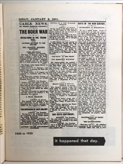 IT HAPPENED THAT DAY 1900 - 1930: and the day passed on into New Zealand's History