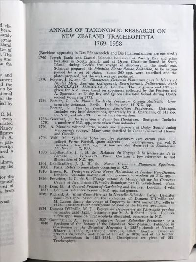 FLORA OF NEW ZEALAND: Volume I