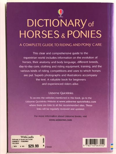 USBORNE DICTIONARY OF HORSES & PONIES: A Complete Guide to Riding and Pony Care