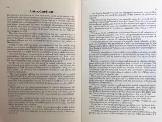 NEW ZEALAND INSTITUTE OF VALUERS HISTORY 1939-1989