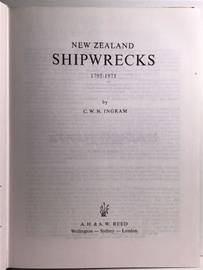 NEW ZEALAND SHIPWRECKS 1795-1975