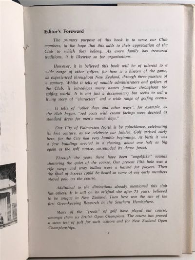 THE FIRST 75 YEARS OF THE MANAWATU GOLF CLUB