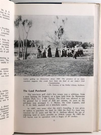 THE FIRST 75 YEARS OF THE MANAWATU GOLF CLUB