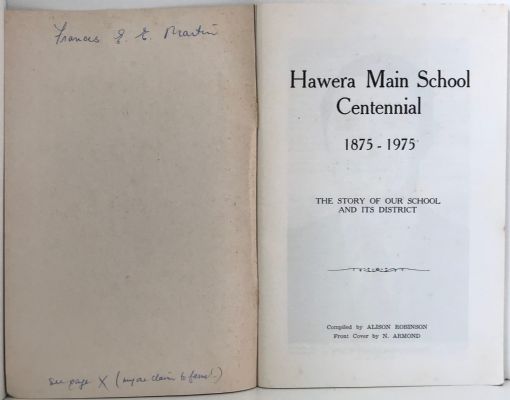 HAWERA MAIN SCHOOL CENTENNIAL 1875-1975