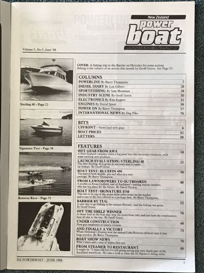 VINTAGE MAGAZINE: Power Boat New Zealand - Vol.5 - No.5 - June 1988