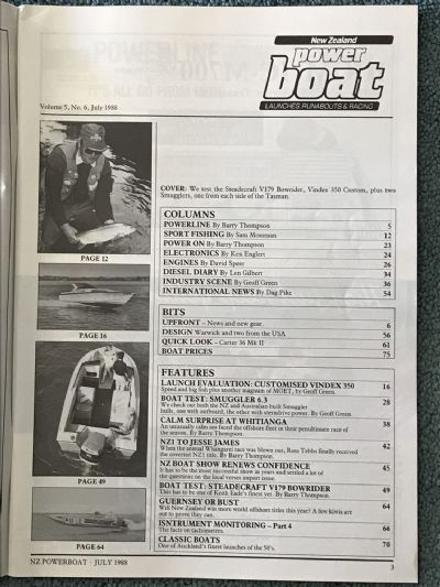 VINTAGE MAGAZINE: Power Boat New Zealand - Vol.5 - No.6 - July 1988