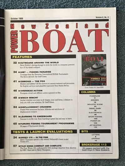 VINTAGE MAGAZINE: Power Boat New Zealand - Vol.6 - No.8 - October 1989