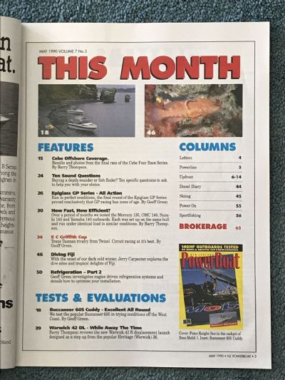VINTAGE MAGAZINE: Power Boat New Zealand - Vol.7 - No.3 - May 1990
