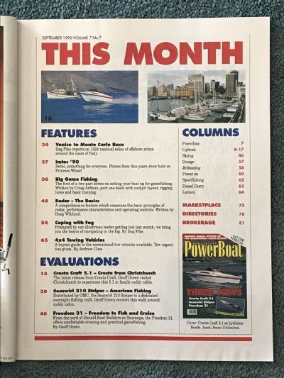 VINTAGE MAGAZINE: Power Boat New Zealand - Vol.7 - No.7 - September 1990