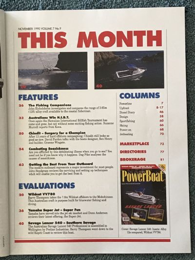 VINTAGE MAGAZINE: Power Boat New Zealand - Vol.7 - No.9 - November 1990