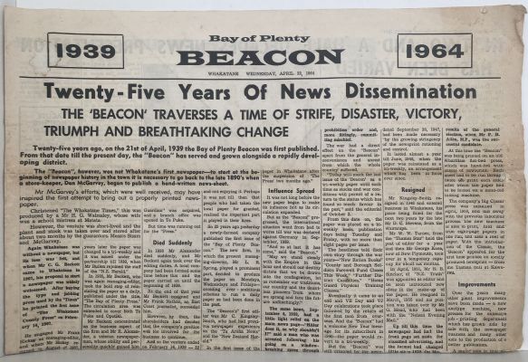 OLD NEWSPAPER: Bay of Plenty Beacon, Whakatane 1939 - 1964