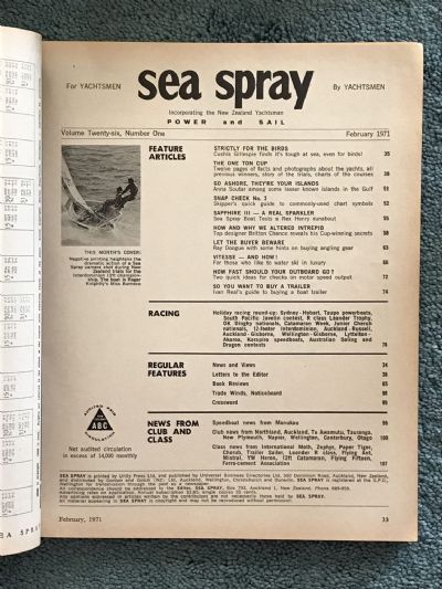 VINTAGE MAGAZINE: Sea Spray / Power & Sail - Vol. 26, No. 1 - February 1971