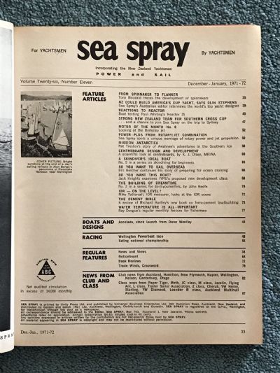 VINTAGE MAGAZINE: Sea Spray / Power & Sail - Vol. 26, No. 11 - Dec 1971 / Jan 1972
