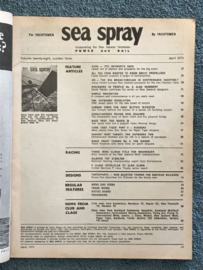 VINTAGE MAGAZINE: Sea Spray / Power & Sail - Vol. 28, No. 3 - April 1973