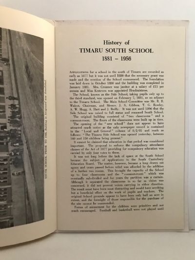 TIMARU SOUTH SCHOOL: 75th Jubliee 1881-1956