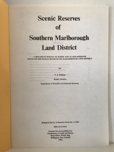 SCENIC RESERVES OF SOUTHERN MARLBOROUGH