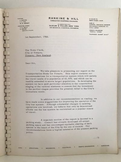 TIMARU TRANSPORTATION STUDY: September 1966