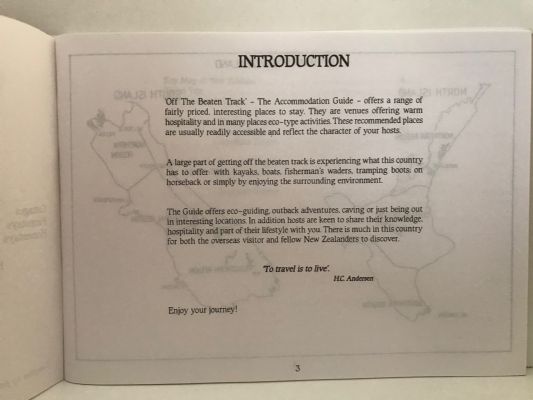 OFF THE BEATEN TRACK IN NEW ZEALAND: The Accommodation Guide 1997