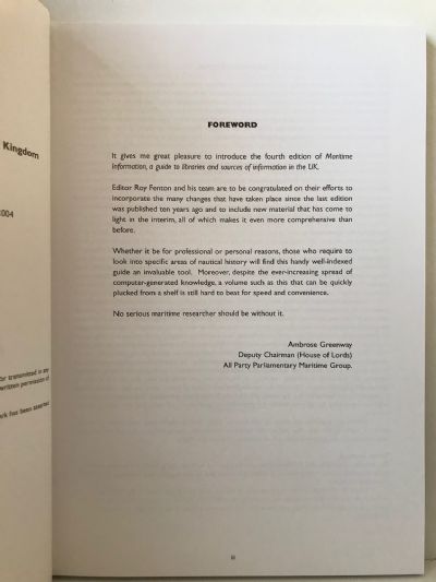 MARITIME INFORMATION: A Guide to Libraries And Sources of Information in the UK