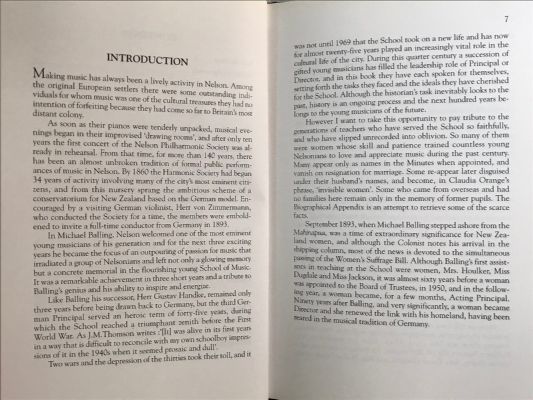 RESPONSE TO A VISION: The first hundred years of the Nelson School of Music