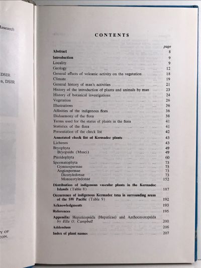 KERMADEC ISLANDS FLORA: An annotated check list
