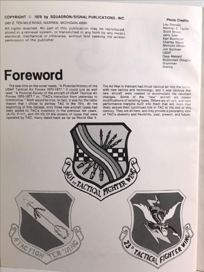 TAC: A Pictorial History of The USAF Tactical Air Forces 1970 - 1977