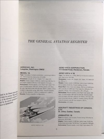 THE GENERAL AVIATION REGISTER 1969