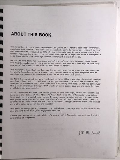 AIRCRAFT YEAR BOOK 3-VIEW DRAWINGS 1903-1946