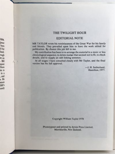THE TWILIGHT HOUR: A Personal Account of World War I