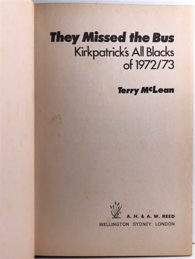 THEY MISSED THE BUS: Kirkpatrick's All Blacks of 1972/73
