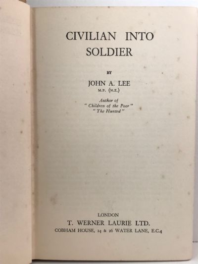 CIVILIAN INTO SOLDIER: A Novel of the Great War