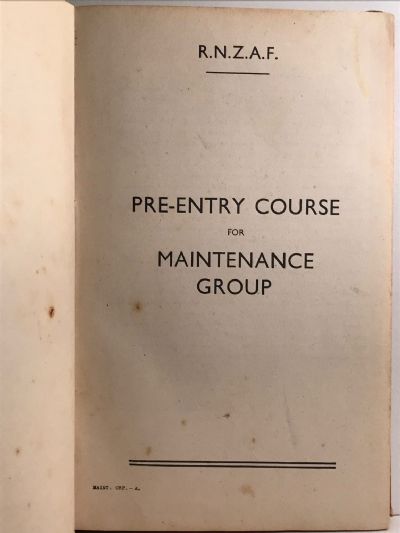 ROYAL NZ AIR FORCE PRE-ENTRY COURSE for MAINTENANCE GROUP