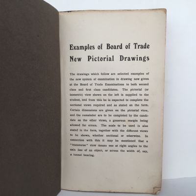 Second Class and First Class Board of Trade Examination Drawings Including Pictorial Views