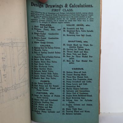 Second Class and First Class Board of Trade Examination Drawings Including Pictorial Views