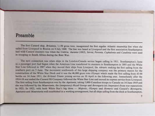 THE CUNARD LINE: A Post War History