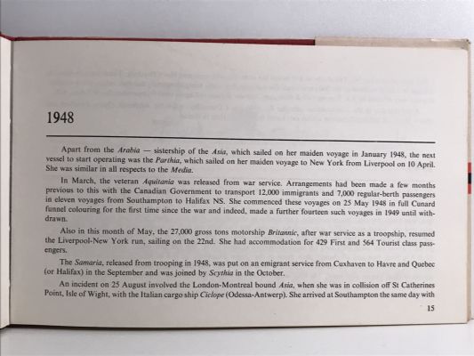 THE CUNARD LINE: A Post War History