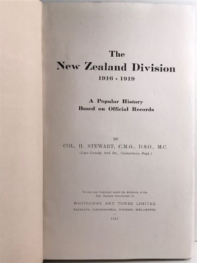 THE NEW ZEALAND DIVISION 1916-1919