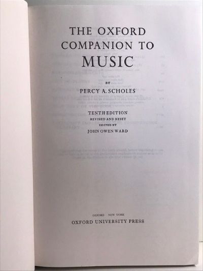 THE OXFORD COMPANIAN TO MUSIC: Tenth Edition