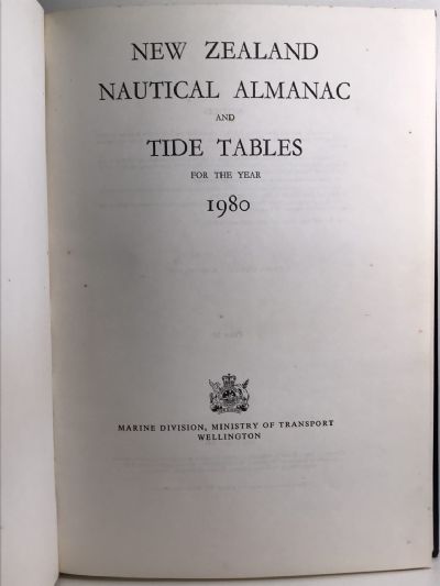 NEW ZEALAND NAUTICAL ALMANAC AND TIDE TABLES 1980
