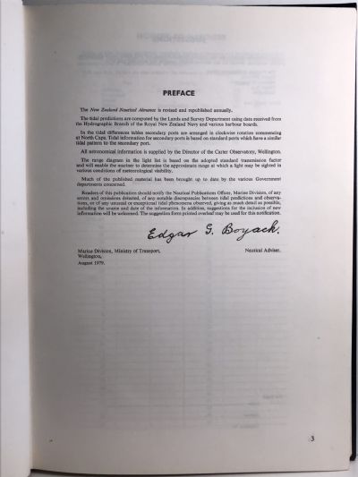NEW ZEALAND NAUTICAL ALMANAC AND TIDE TABLES 1980